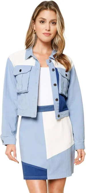 Sugar Lips Men's Levine Color Block Denim Jacket