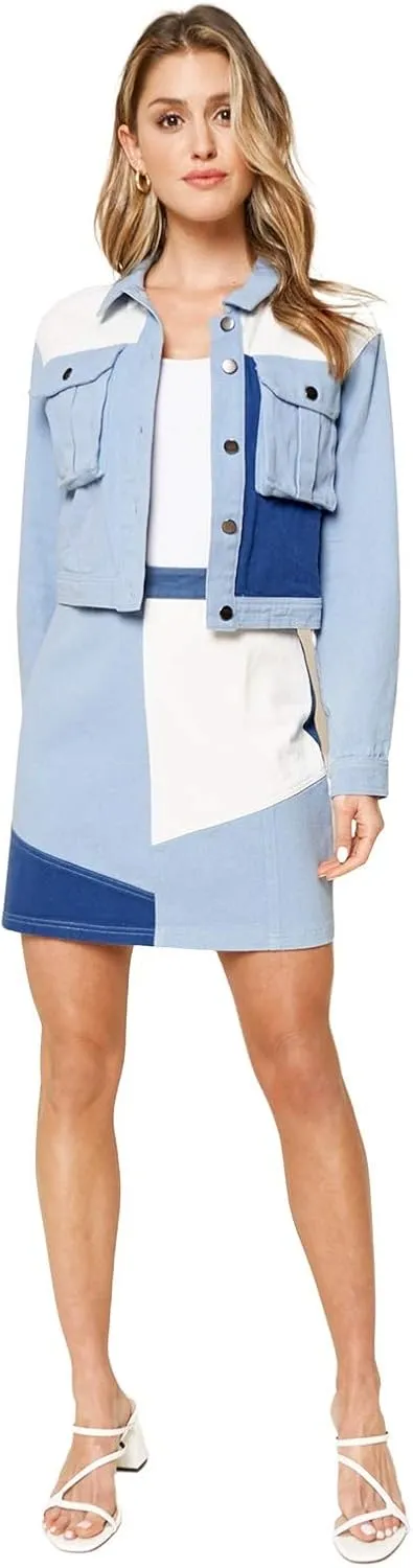 Sugar Lips Men's Levine Color Block Denim Jacket