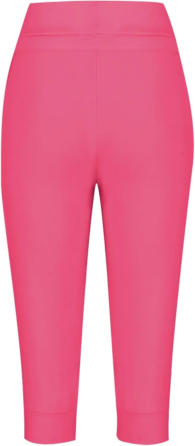 Summer Joggers for Women Casual Drawstring Low Waist Tapered Pants Stretch Slim Leg Capri Pants for Running