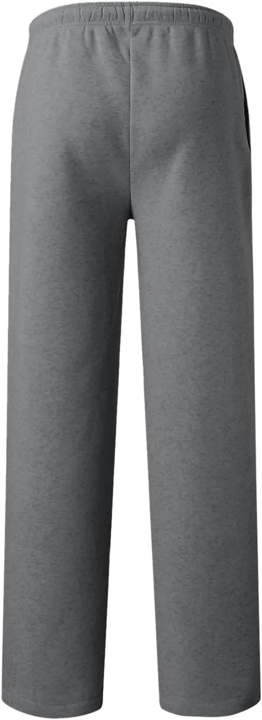 Sweatpants for Women Baggy Drawstring Elastic Waisted Straight Wide Leg Lounge Pants Open Bottom Athletic Joggers Trousers