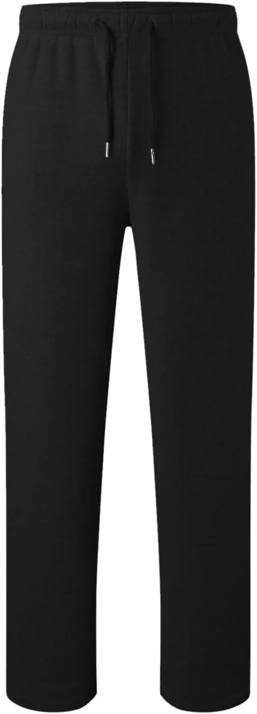 Sweatpants for Women Baggy Drawstring Elastic Waisted Straight Wide Leg Lounge Pants Open Bottom Athletic Joggers Trousers