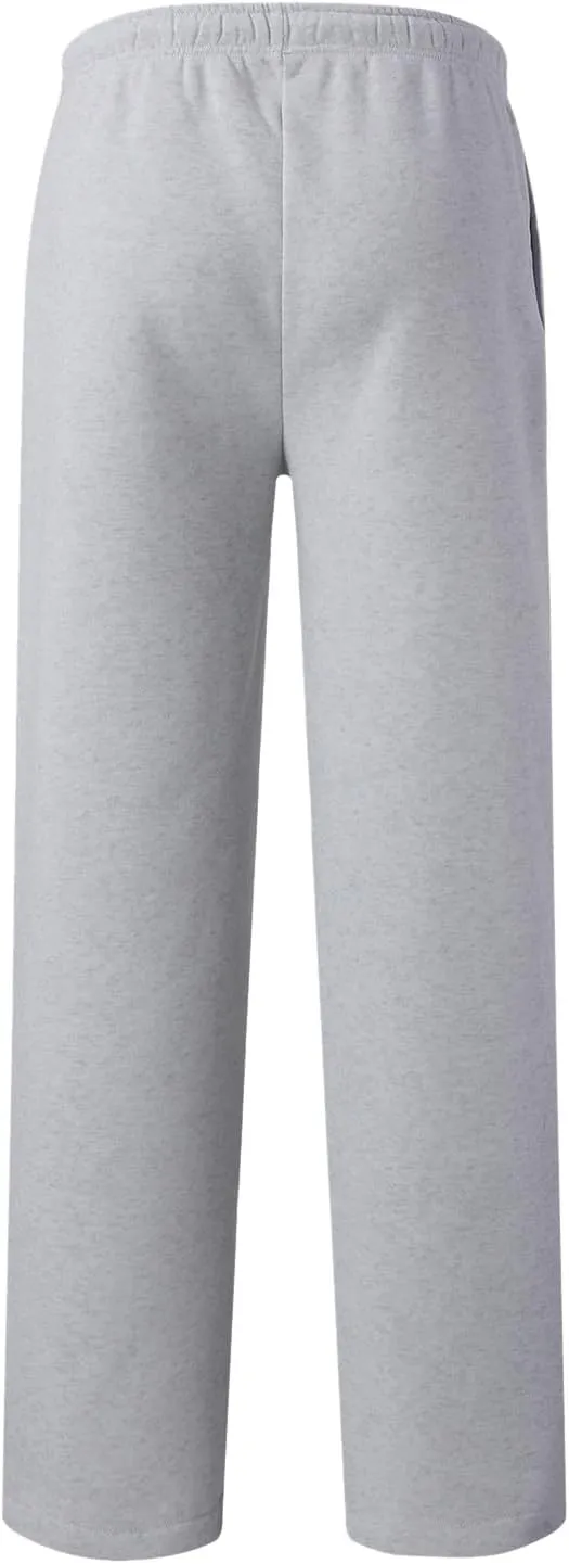 Sweatpants for Women Baggy Drawstring Elastic Waisted Straight Wide Leg Lounge Pants Open Bottom Athletic Joggers Trousers