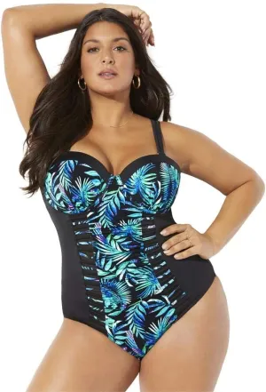 Swimsuits For All Women's Ruched Underwire One Piece Swimsuit (Plus