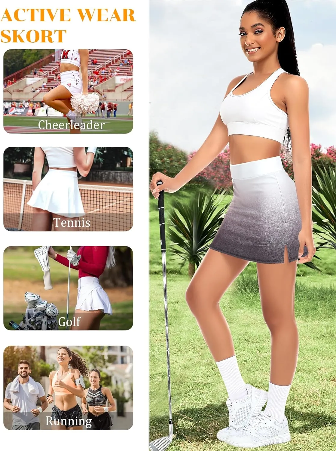 Tennis Skirt for Women Athletic Golf Skorts Workout Sports Running Shorts with Pockets Activewear
