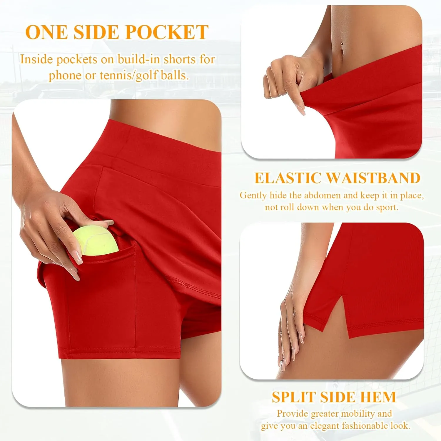 Tennis Skirt for Women Athletic Golf Skorts Workout Sports Running Shorts with Pockets Activewear