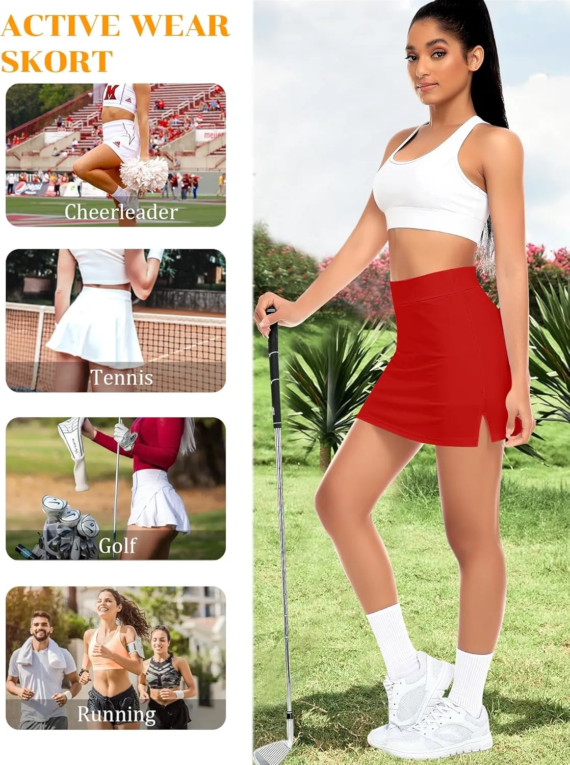Tennis Skirt for Women Athletic Golf Skorts Workout Sports Running Shorts with Pockets Activewear