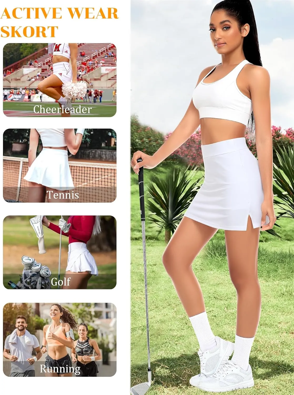 Tennis Skirt for Women Athletic Golf Skorts Workout Sports Running Shorts with Pockets Activewear