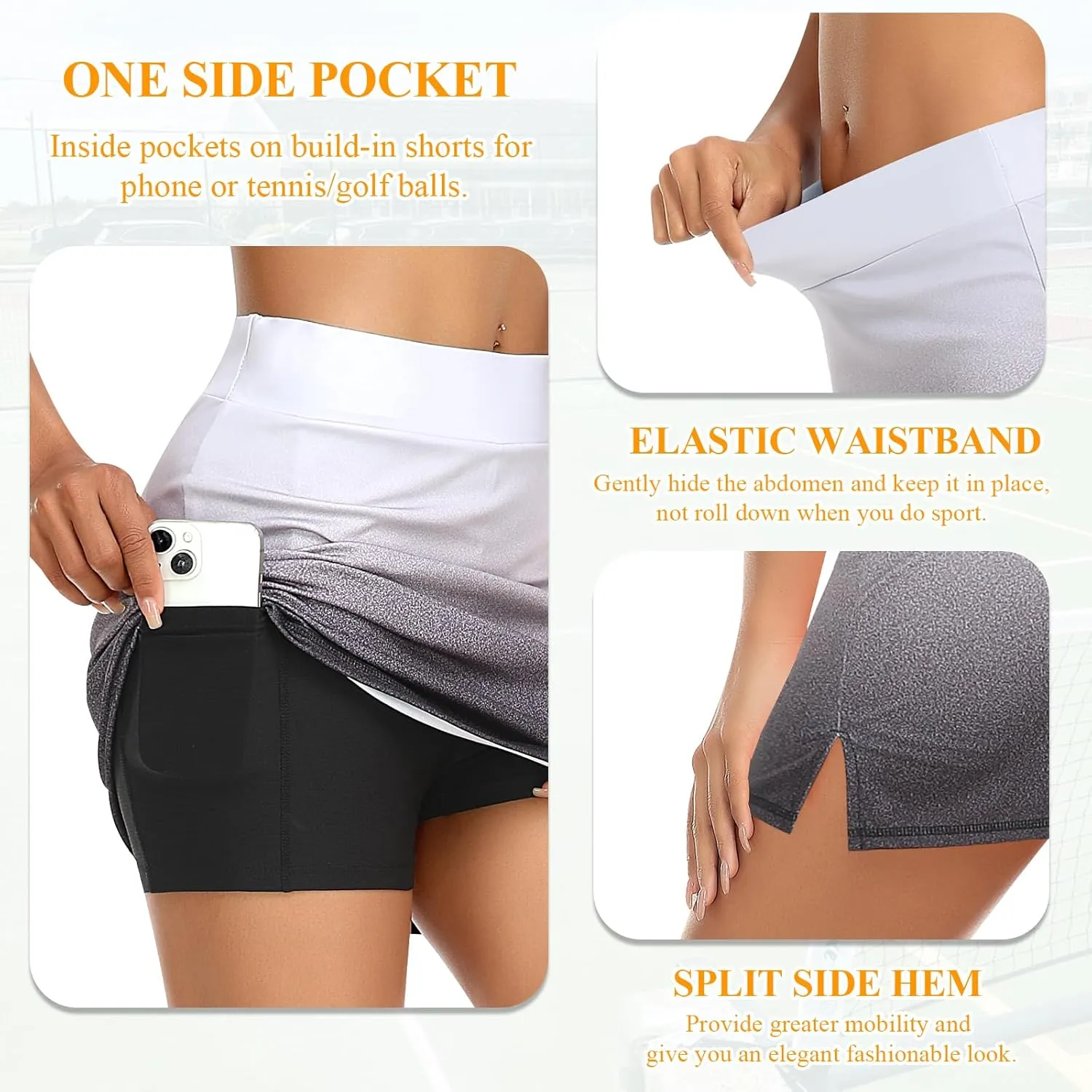 Tennis Skirt for Women Athletic Golf Skorts Workout Sports Running Shorts with Pockets Activewear