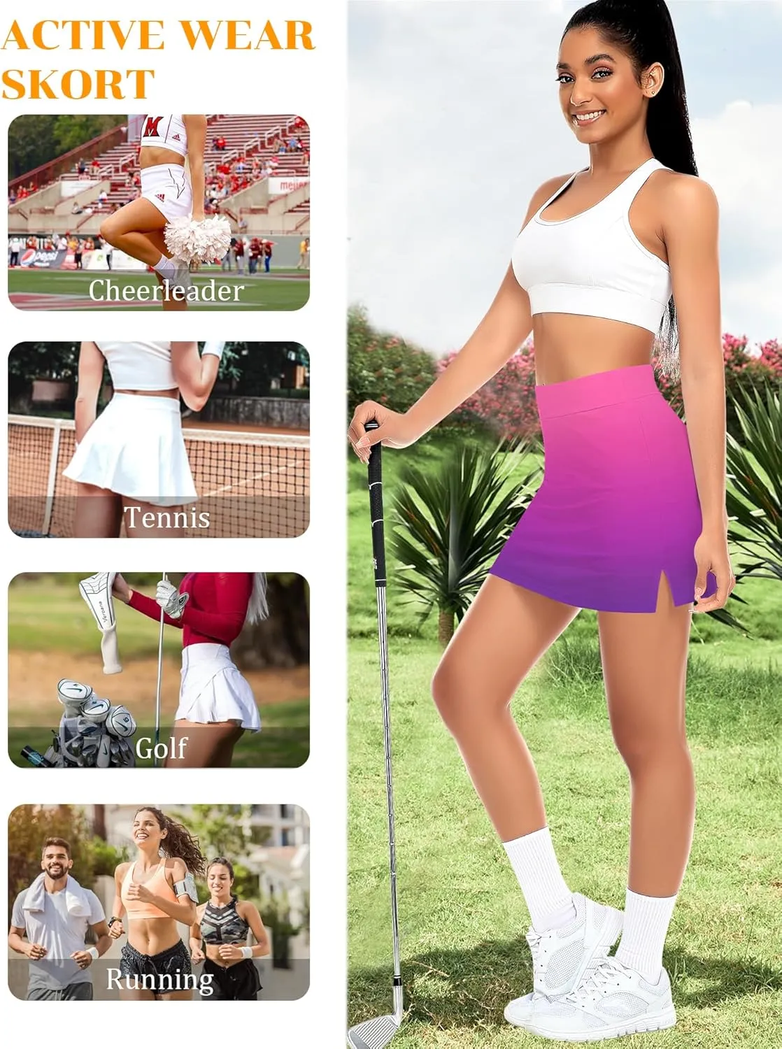 Tennis Skirt for Women Athletic Golf Skorts Workout Sports Running Shorts with Pockets Activewear