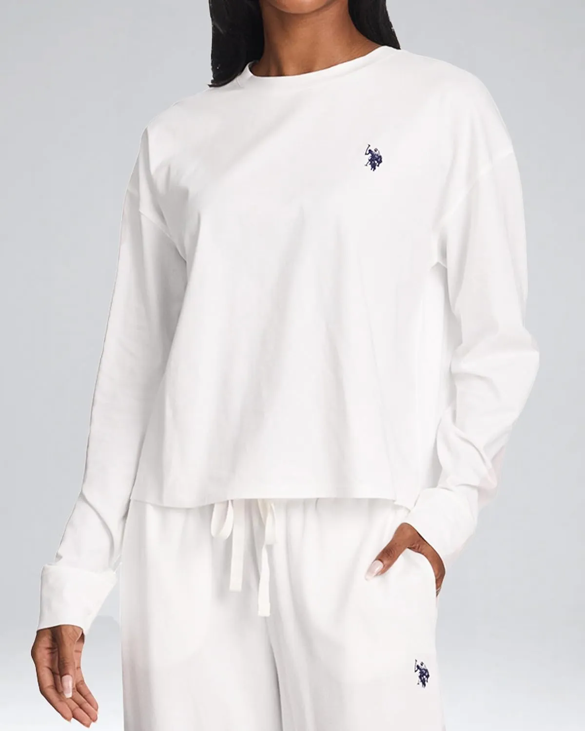 U.S. Polo Assn. Lounge Sets for Women, Tracksuit Sets for Women 2 Piece with Top and Wide Leg Sweatpants for Spring