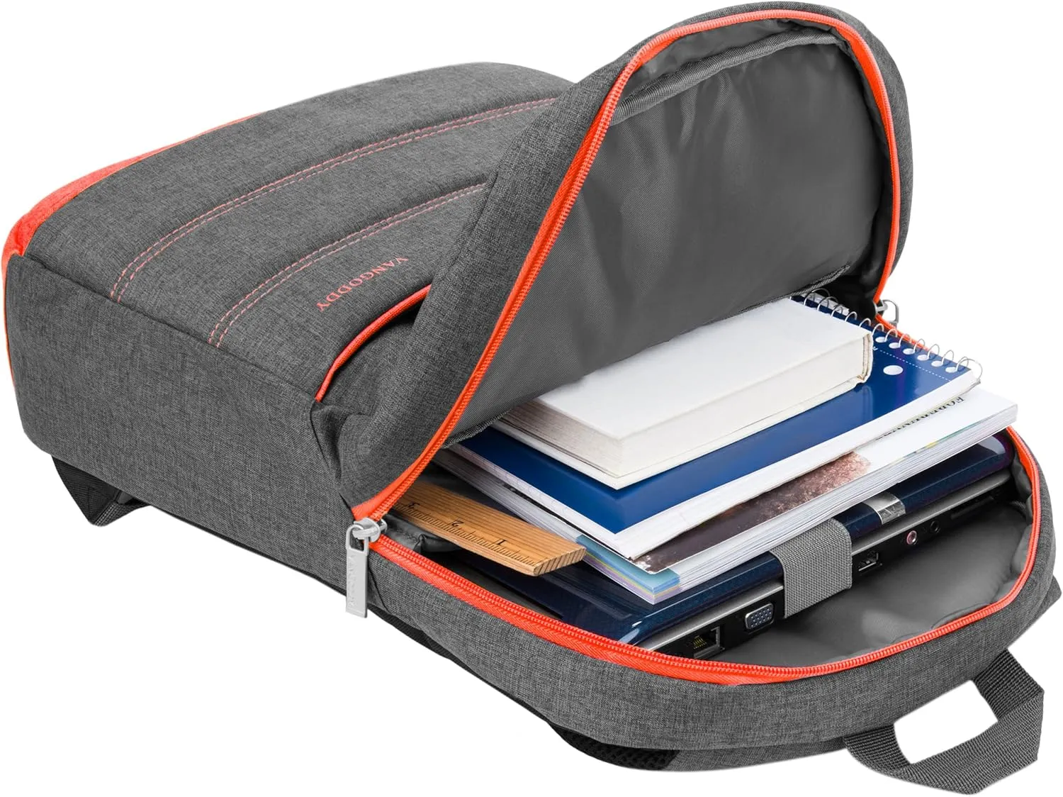 Vangoddy Grove Slim 15 15.6 inch Laptop Backpack for Men, Women, Teens (Orange)