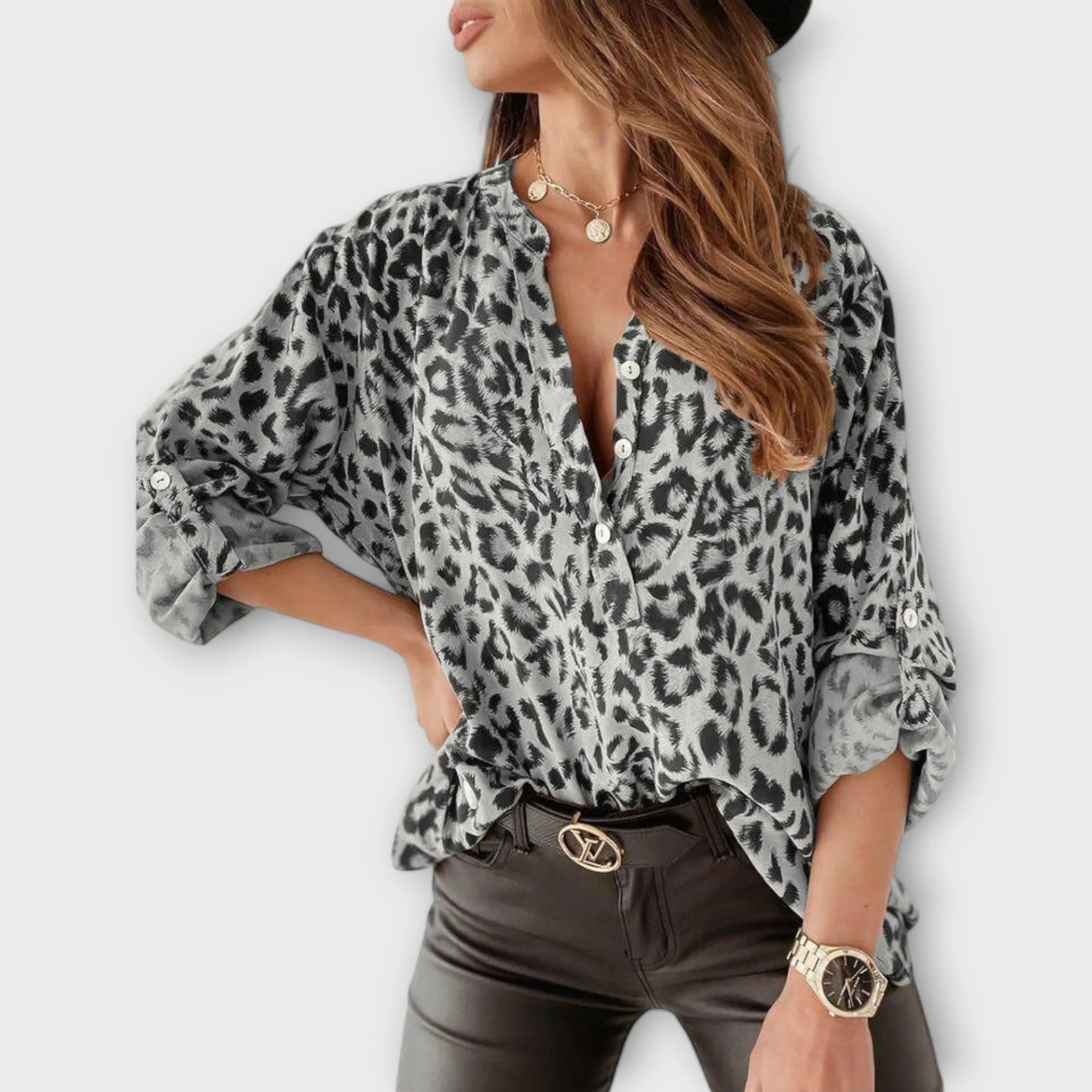 Vany Blouse with Leopard Print
