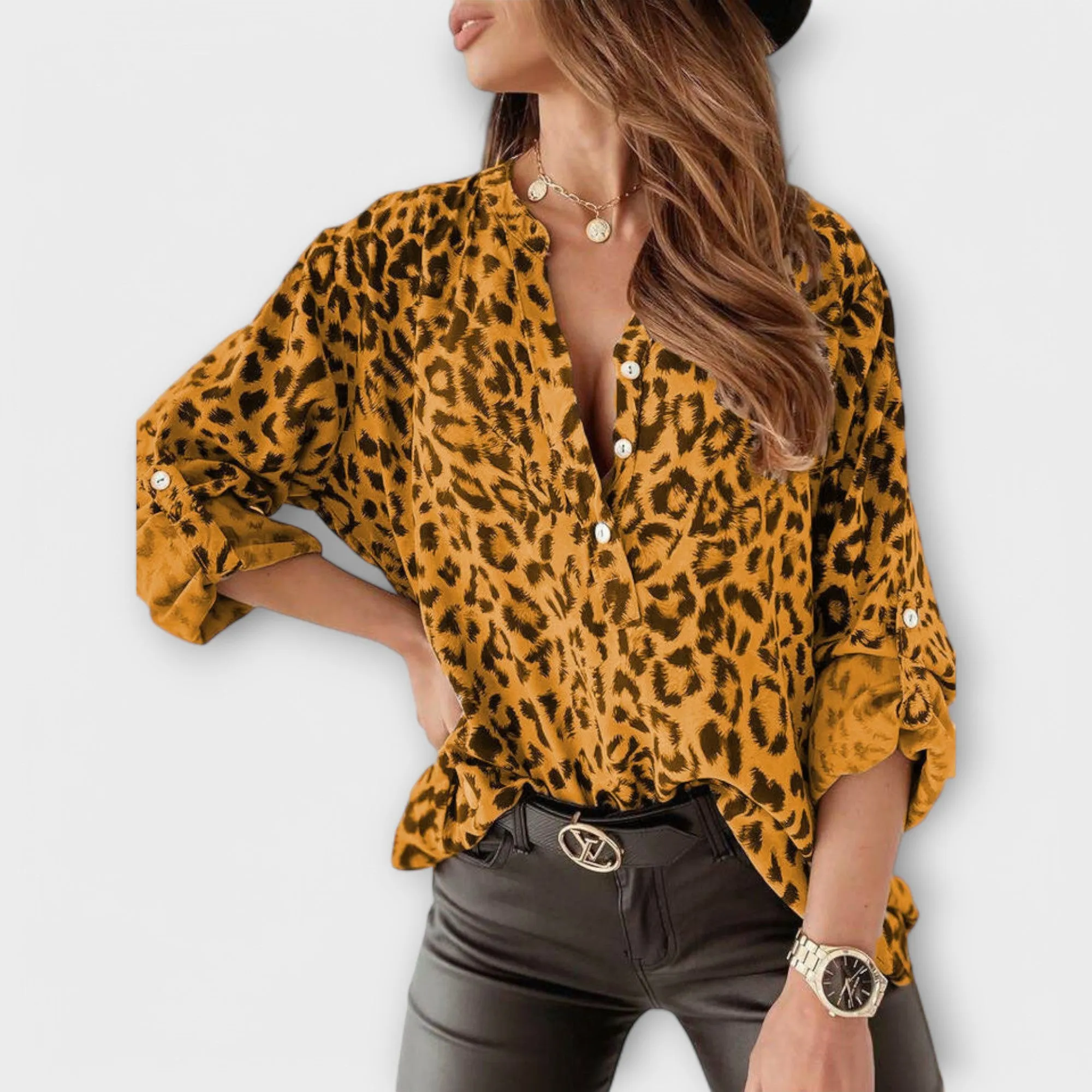 Vany Blouse with Leopard Print