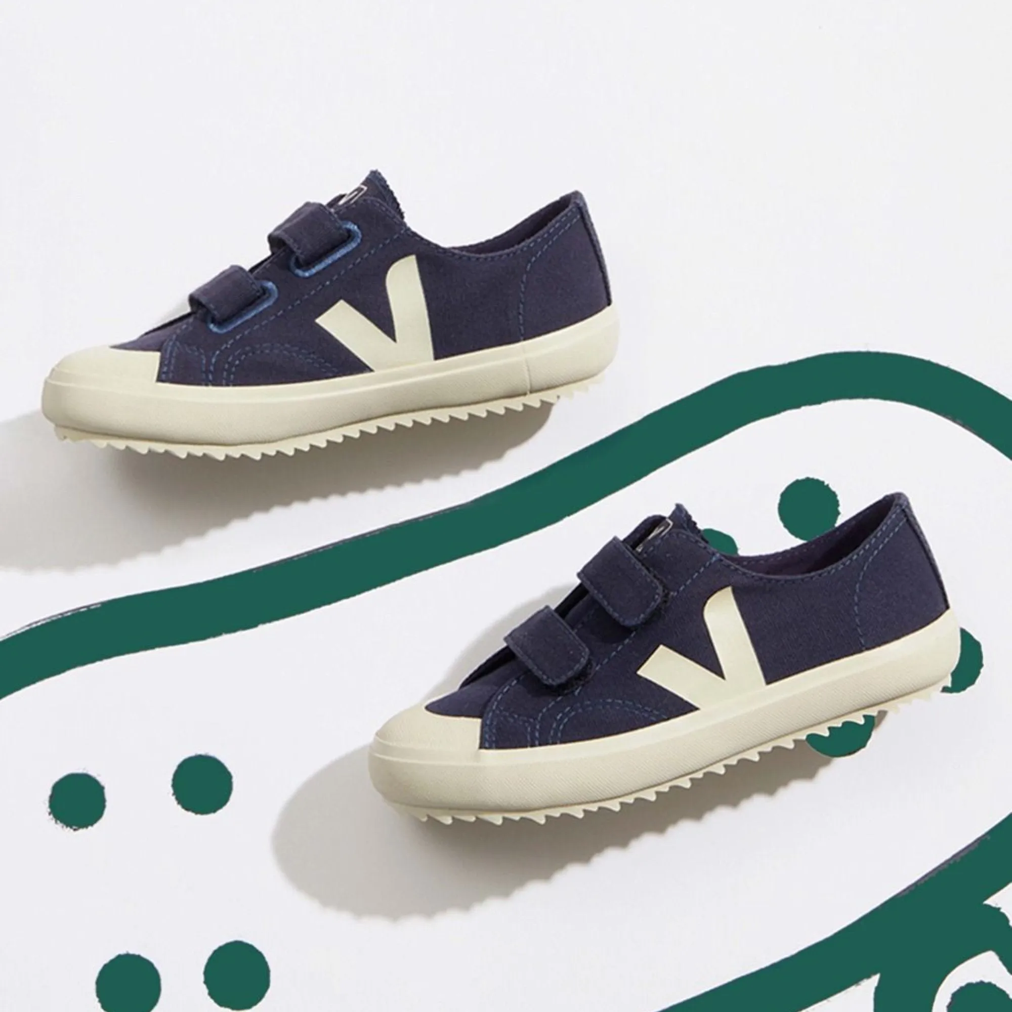 Veja Ollie Velcro Canvas - Marine Pierre