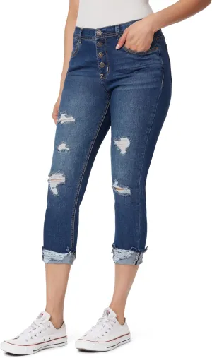 WallFlower Women's Flirty Curvy Crop High-Rise Insta Stretch Juniors (Standard and Plus)