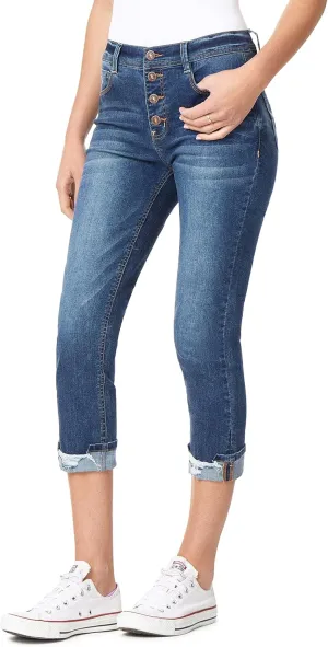 WallFlower Women's Flirty Curvy Crop High-Rise Insta Stretch Juniors (Standard and Plus)