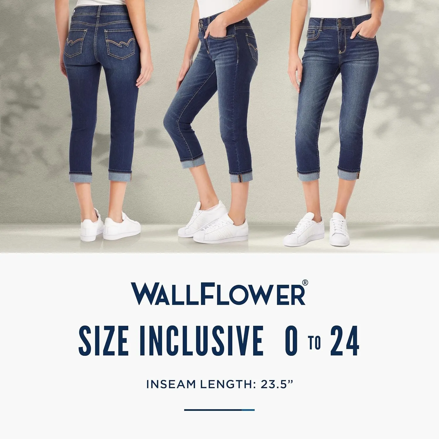WallFlower Women's Flirty Curvy Crop High-Rise Insta Stretch Juniors (Standard and Plus)