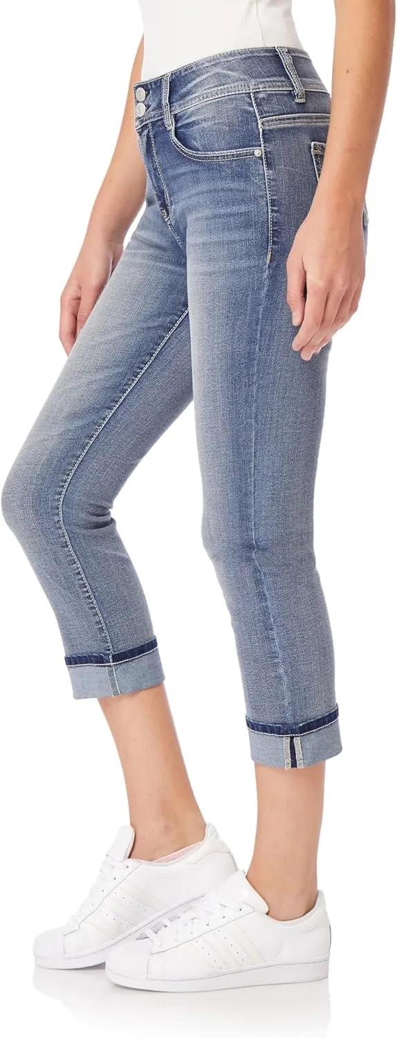 WallFlower Women's Flirty Curvy Crop High-Rise Insta Stretch Juniors (Standard and Plus)