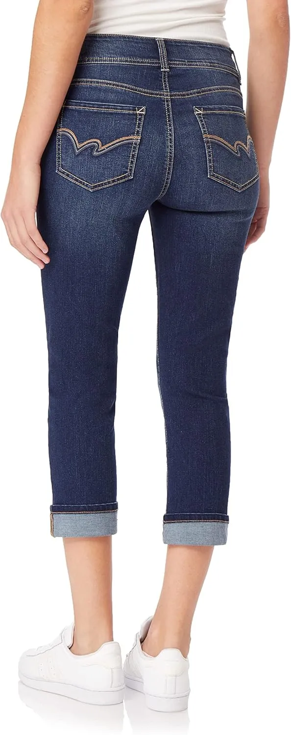 WallFlower Women's Flirty Curvy Crop High-Rise Insta Stretch Juniors (Standard and Plus)