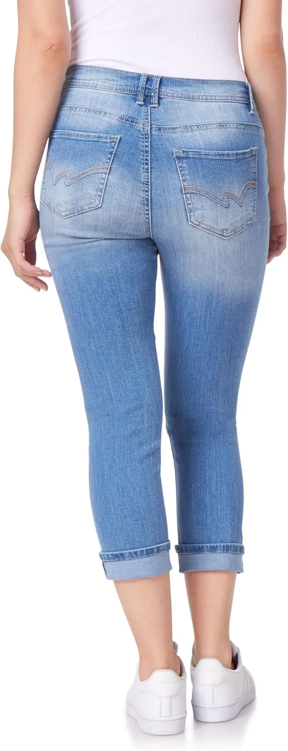WallFlower Women's Flirty Curvy Crop High-Rise Insta Stretch Juniors (Standard and Plus)