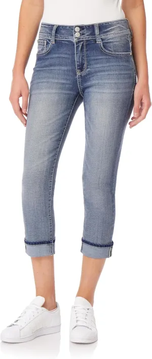 WallFlower Women's Flirty Curvy Crop High-Rise Insta Stretch Juniors (Standard and Plus)