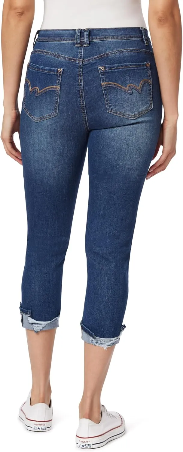 WallFlower Women's Flirty Curvy Crop High-Rise Insta Stretch Juniors (Standard and Plus)