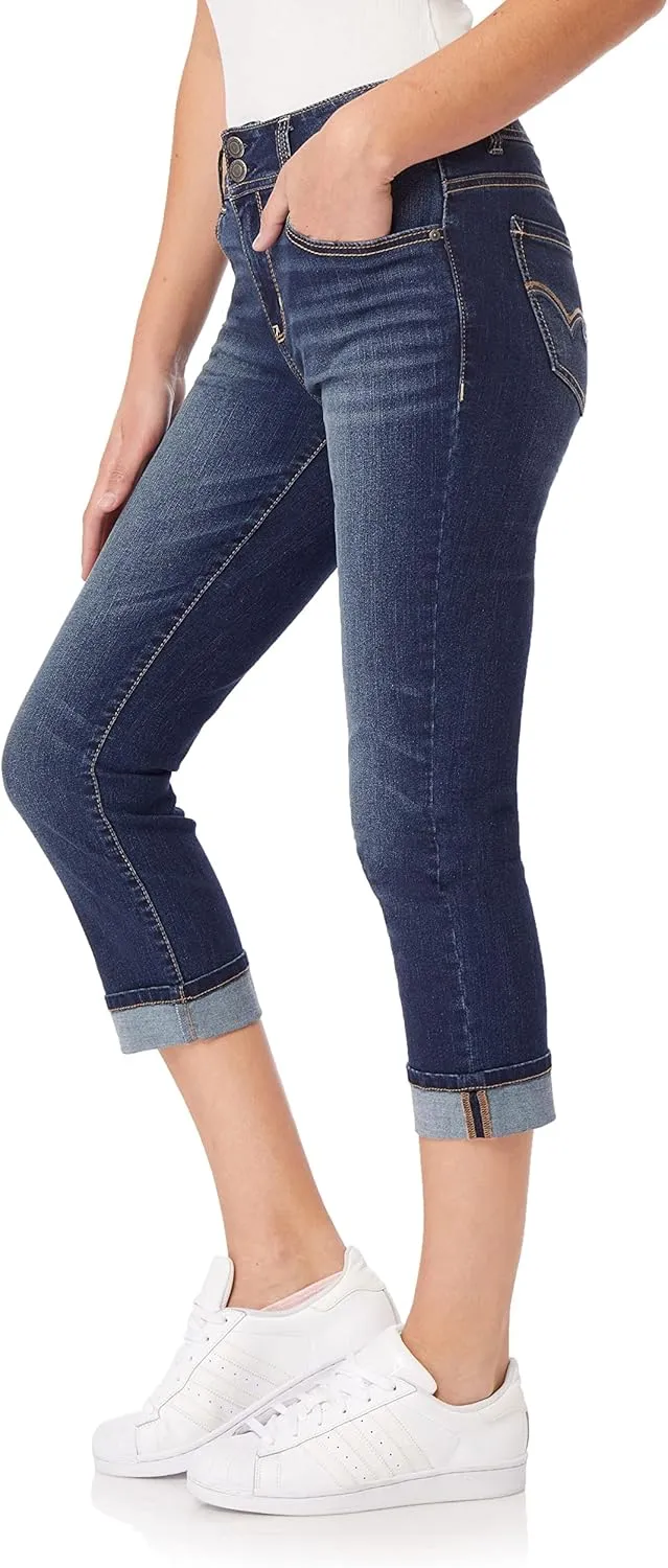 WallFlower Women's Flirty Curvy Crop High-Rise Insta Stretch Juniors (Standard and Plus)