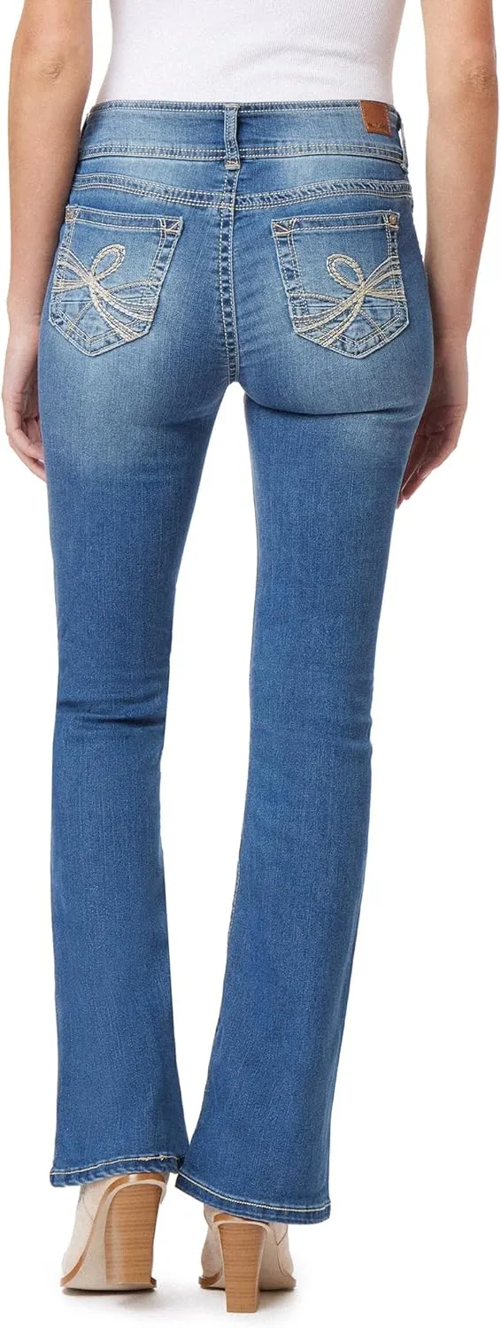 WallFlower Women's Flirty Curvy Flare High Rise Insta Stretch Juniors Jeans (Standard and Plus)