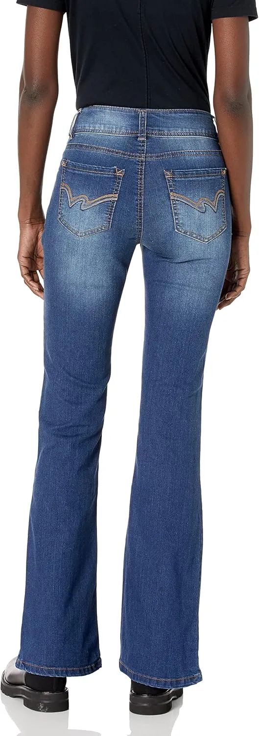 WallFlower Women's Flirty Curvy Flare High Rise Insta Stretch Juniors Jeans (Standard and Plus)