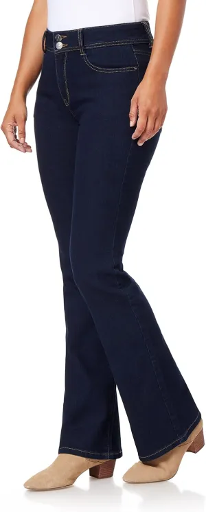 WallFlower Women's Flirty Curvy Flare High Rise Insta Stretch Juniors Jeans (Standard and Plus)