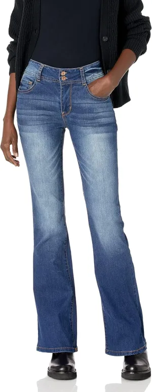WallFlower Women's Flirty Curvy Flare High Rise Insta Stretch Juniors Jeans (Standard and Plus)