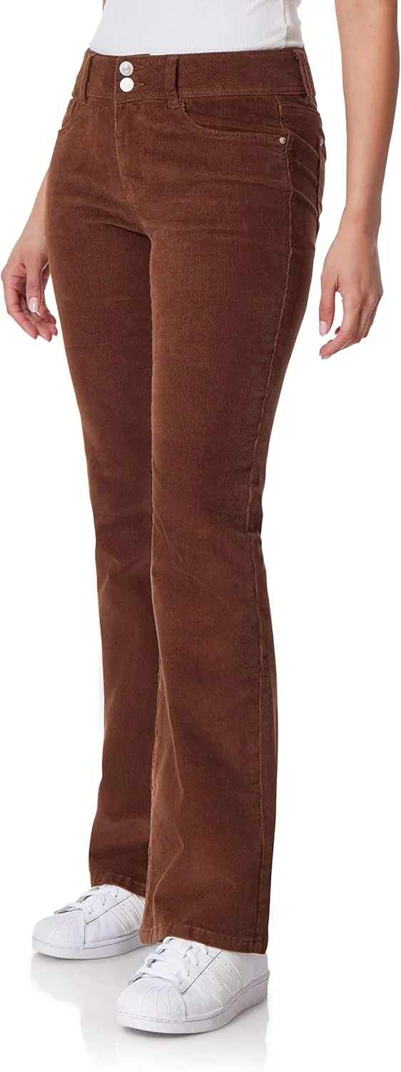 WallFlower Women's Flirty Curvy Flare High Rise Insta Stretch Juniors Jeans (Standard and Plus)