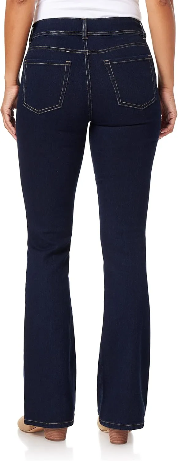 WallFlower Women's Flirty Curvy Flare High Rise Insta Stretch Juniors Jeans (Standard and Plus)