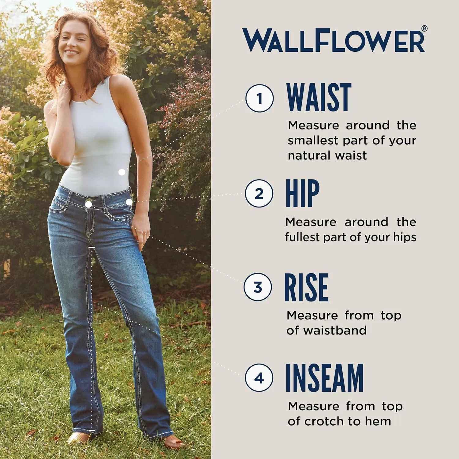 WallFlower Women's Flirty Curvy Flare High Rise Insta Stretch Juniors Jeans (Standard and Plus)
