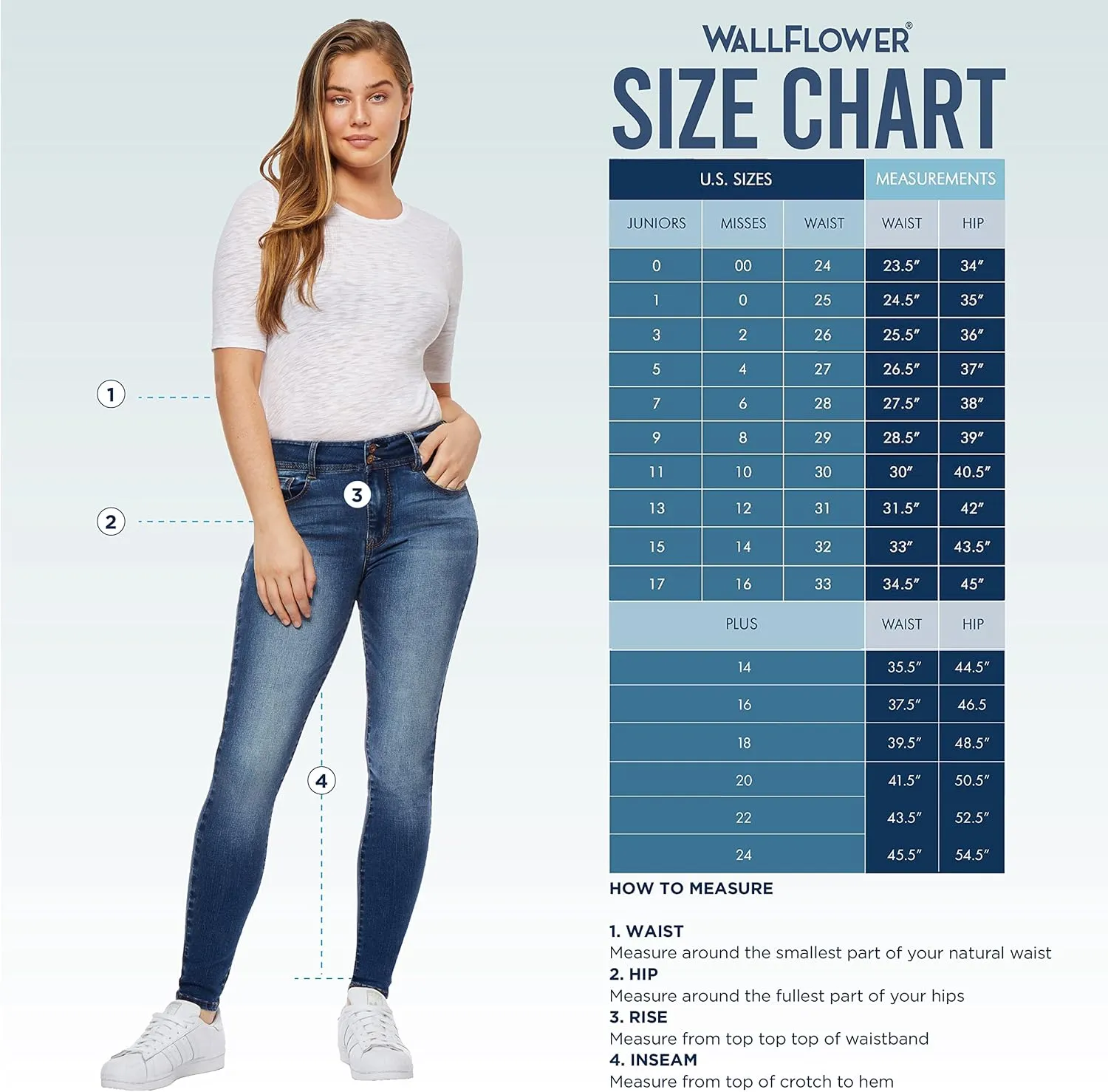 WallFlower Women's Flirty Curvy Flare High Rise Insta Stretch Juniors Jeans (Standard and Plus)