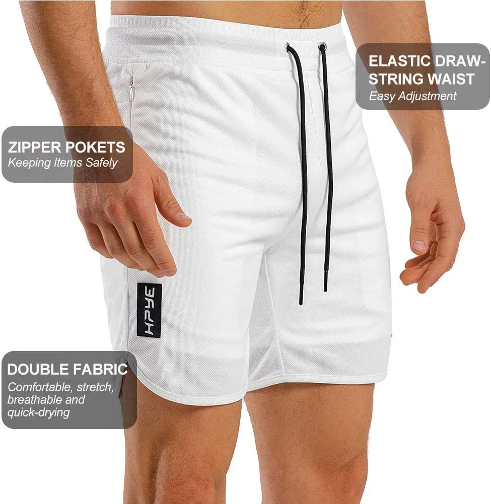Wangdo Men's 7" Running Shorts with Zipper Pocket for Gym & Athletics