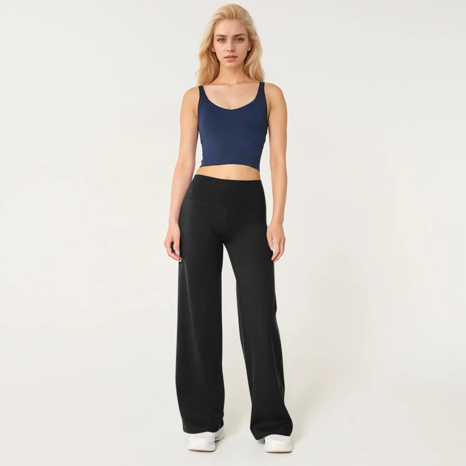 Wide Leg Yoga Pants for Woman Stretch High Waist Workout Palazzo Pants Comfy Loose Lounge Casual Trousers with Pocket