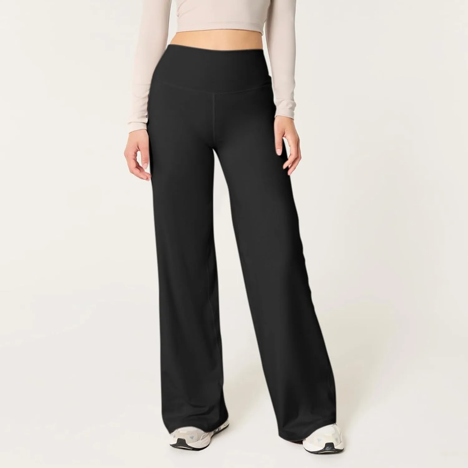 Wide Leg Yoga Pants for Woman Stretch High Waist Workout Palazzo Pants Comfy Loose Lounge Casual Trousers with Pocket