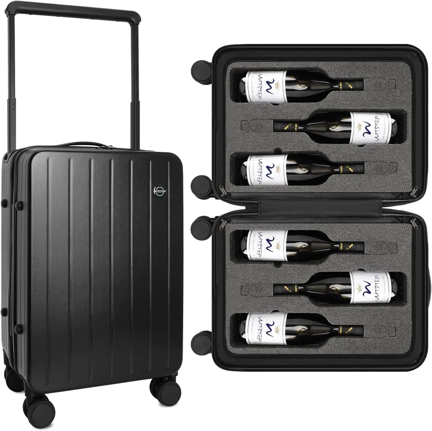 Wine Luggage for Airplane Travel, 22" Wine Suitcase with Removable Foam Inserts, Travel Suitcase for Airplanes - Carries 6 Bottles