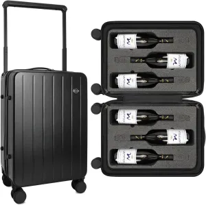 Wine Luggage for Airplane Travel, 22" Wine Suitcase with Removable Foam Inserts, Travel Suitcase for Airplanes - Carries 6 Bottles