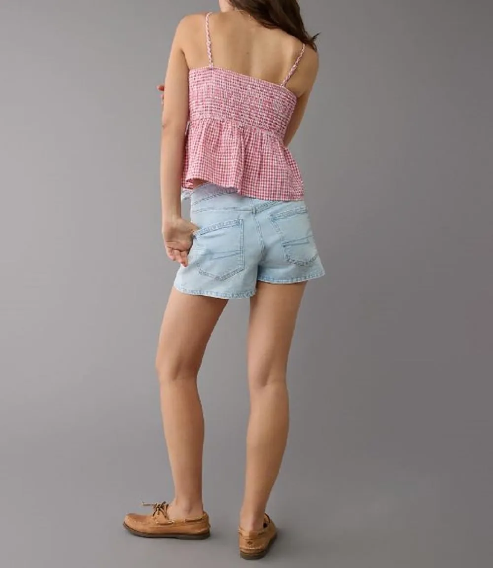 Women Y2K Gingham Tank Top Plaid Spaghetti Strap Peplum Camisole Square Neck Smocked Babydoll Cami Tops