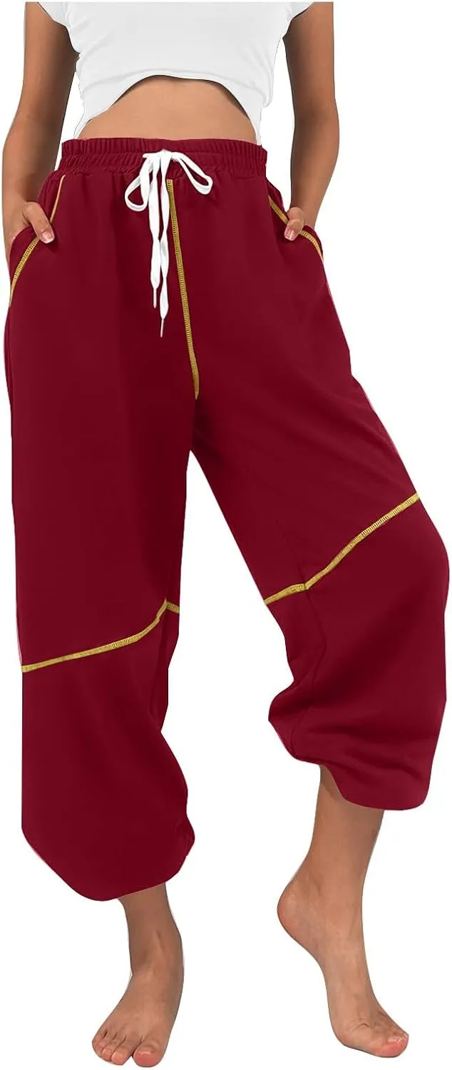 Women's 2024 Straight Leg Jeans High Waisted Capri Pants Slim Casual Denim Sports Pant Casual Dressy Pants Trousers