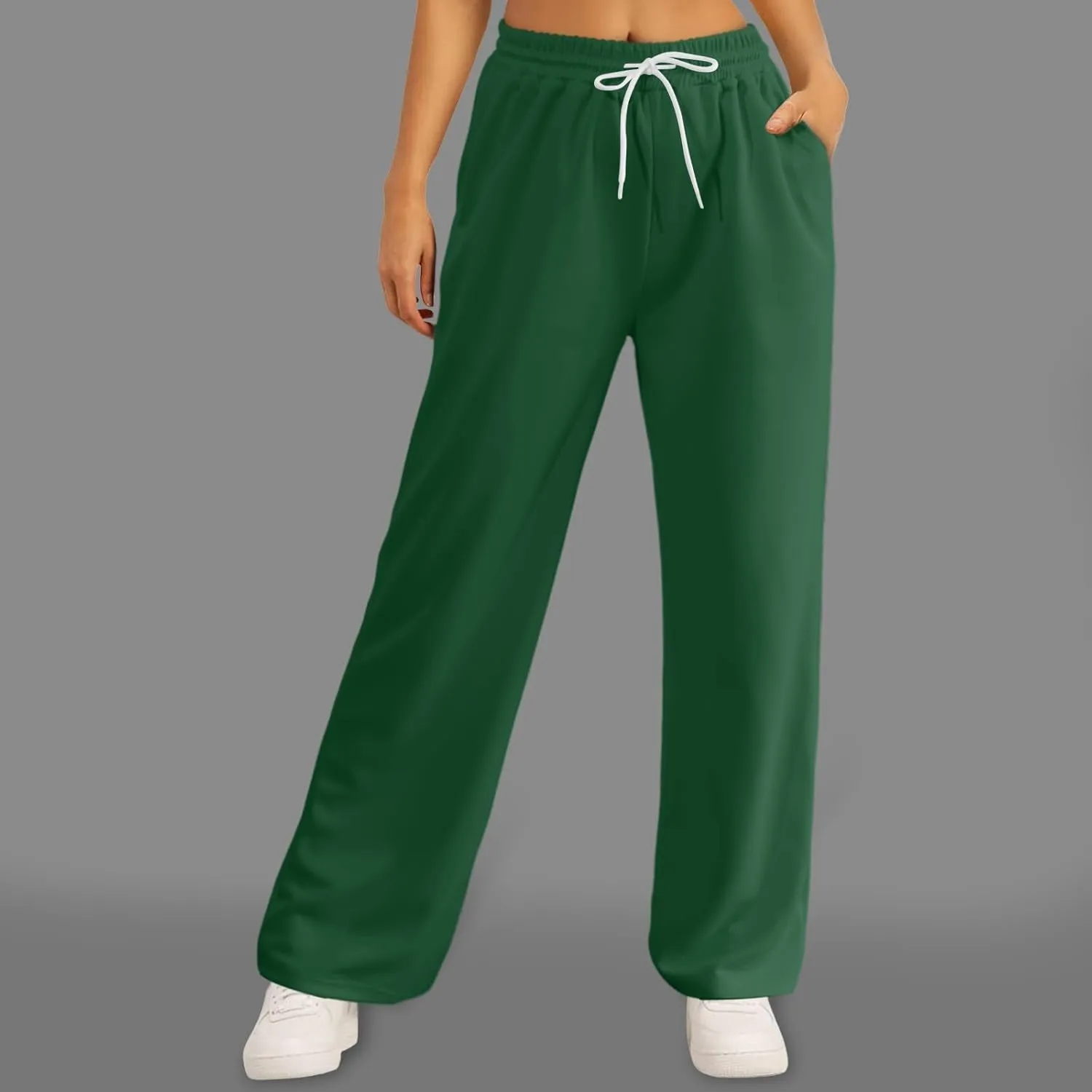 Women's Athletic Wide Leg Sweatpants Baggy Fleece Solid Open Bottom Joggers Running Casual Loose Fit High Waist 2025