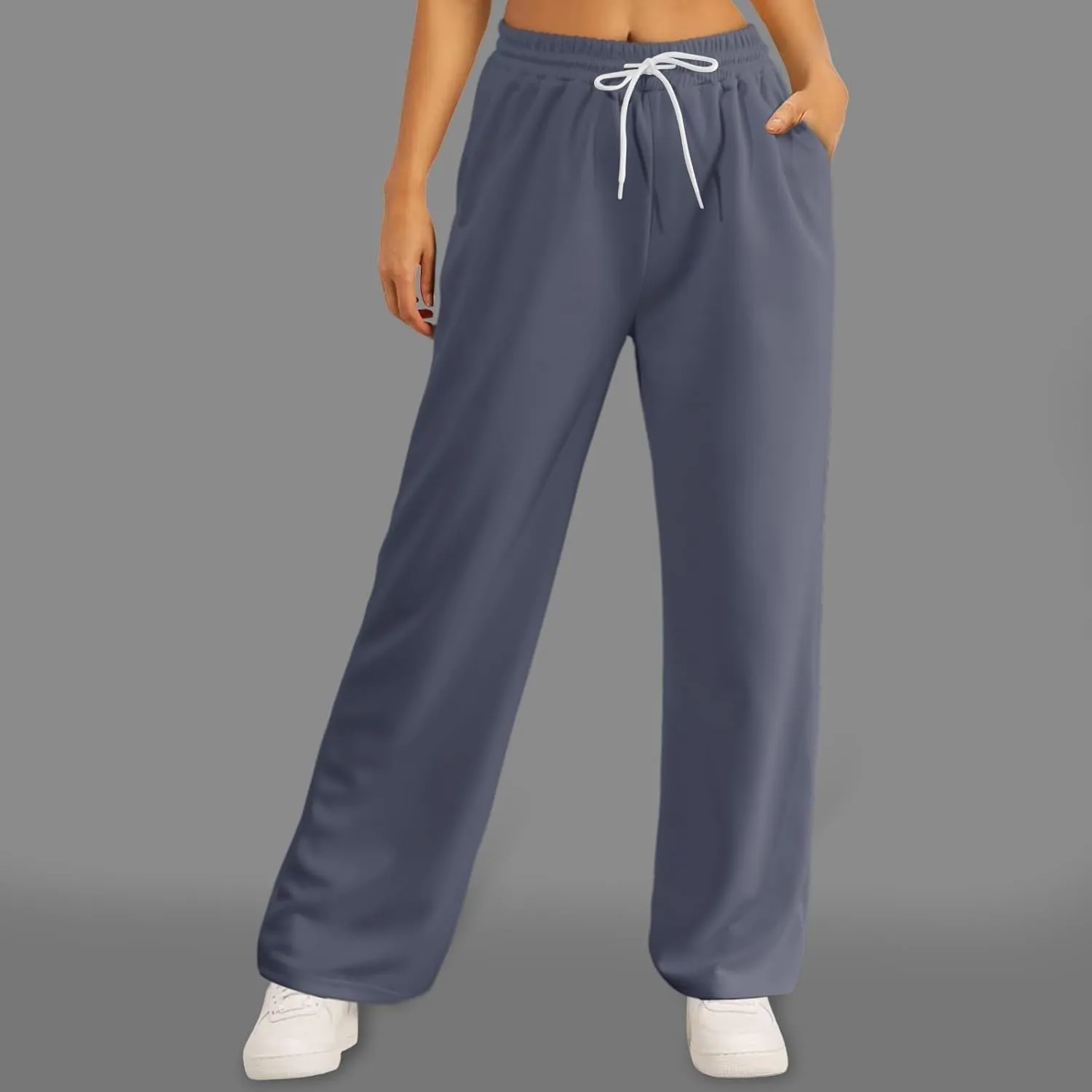 Women's Athletic Wide Leg Sweatpants Baggy Fleece Solid Open Bottom Joggers Running Casual Loose Fit High Waist 2025