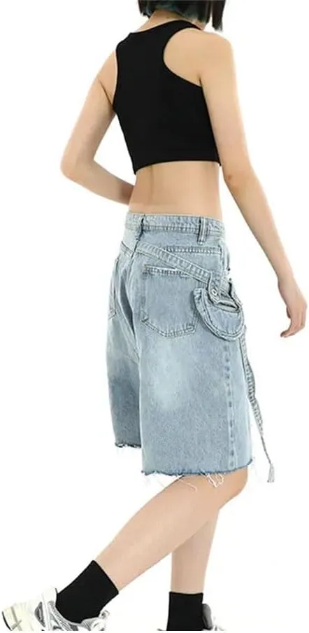Women's Clothing Jean Shorts High Waist Vintage Streetwear Cargo Denim Sexy Hot Pants