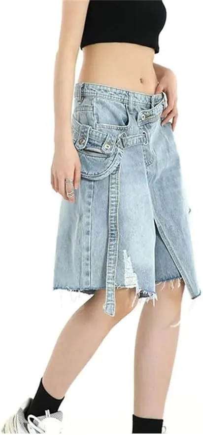 Women's Clothing Jean Shorts High Waist Vintage Streetwear Cargo Denim Sexy Hot Pants