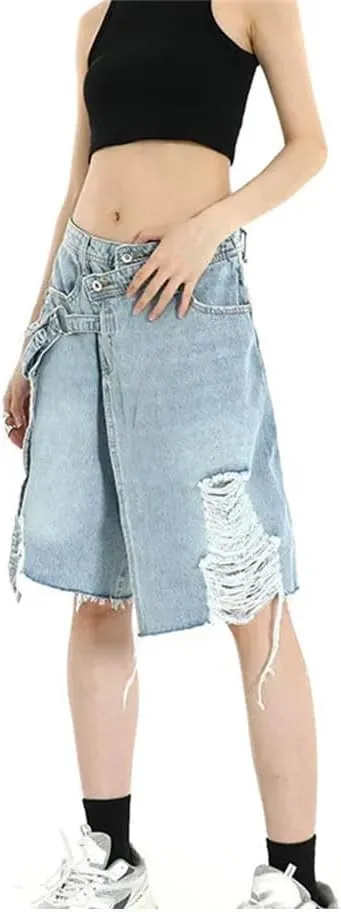 Women's Clothing Jean Shorts High Waist Vintage Streetwear Cargo Denim Sexy Hot Pants