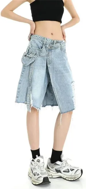 Women's Clothing Jean Shorts High Waist Vintage Streetwear Cargo Denim Sexy Hot Pants