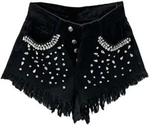 Women's Fashion Summer High Waist Loose Denim Shorts Slimming Raw Hem Wide Legs Short Hot Pants