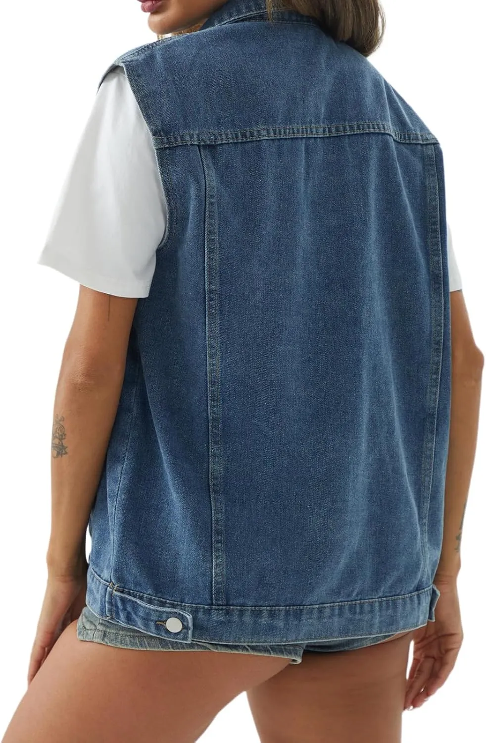 Women's Jean Vest Casual Sleeveless Denim Jacket